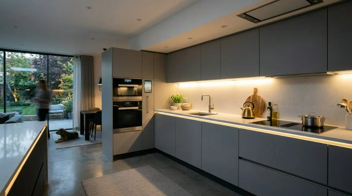 Mobili da cucina grigi funzionali premium: la guida definitiva 2026 allo stoccaggio intelligente, ai materiali ecologici e all'illuminazione integrata per gli acquirenti B2B globali