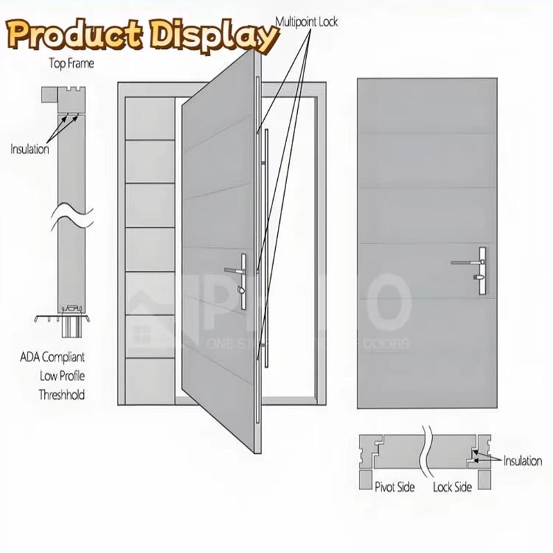 Modern Villa Aluminum Exterior Doors