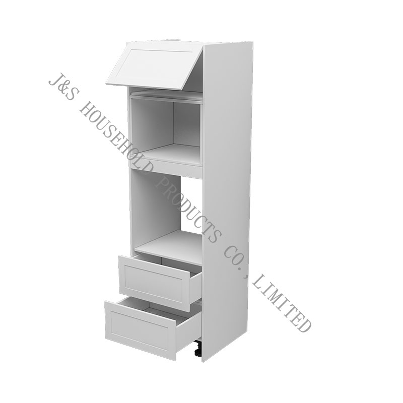 Idea di design per cucina flat pack con torre del forno